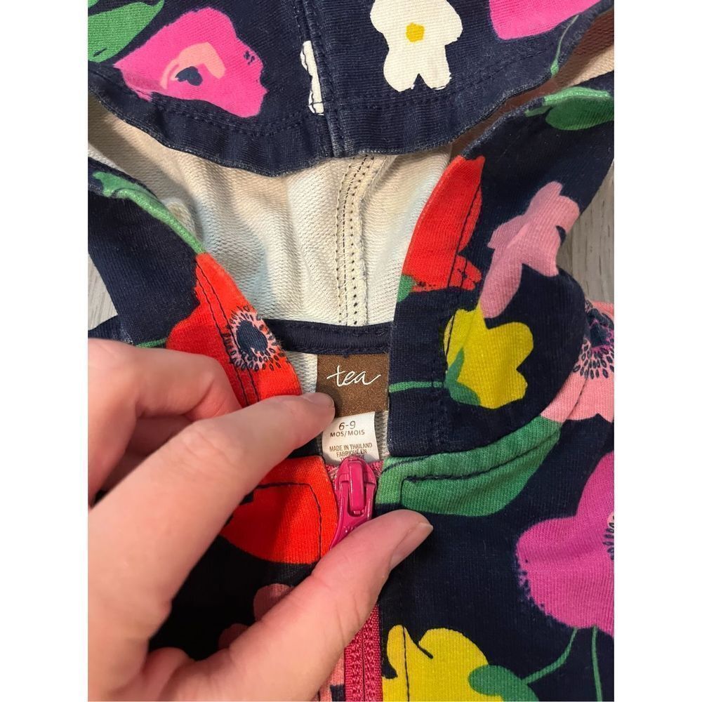 Tea Collection Flowered Peplum Jacket Size 6-9Mo. - Picture 2 of 3